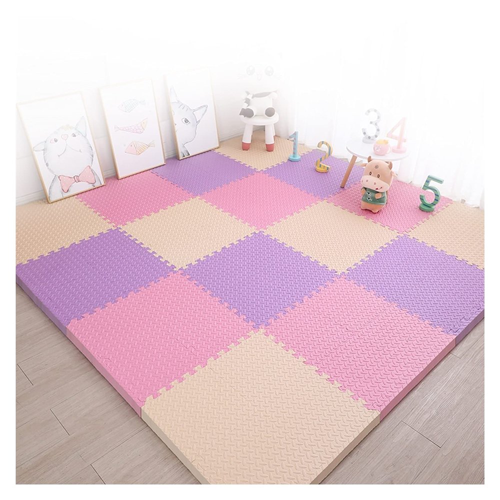 AYLYHD Interlocking Foam Baby Play Mat Star Tiles with Edges - Play Mats, Colouful Tile Mats for Babies and Children (Color : C, Size : 60x60x2.5cm-9pcs)