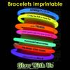 Glow With Us Brand Glow Sticks Bracelets Bulk Wholesale, 1000 8 Blue Glow Bracelets, Bright Color, Glow 8-12 Hrs, Connectors Included, Glow Party Favor Supplies, Sturdy Packaging, Great Fun. view 4