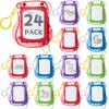 24 Pack Mini Magnetic Drawing Boards for Kids Erasable Doodle and Writing Pad Backpack Keychain Clip Drawing Board for Birthday Party Favors Goodie Bag Stuffers view 1