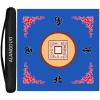 ALANGDUO Mahjong Mat Anti Slip Noise Reduction Table Cover for Mahjong Paigow Poker 31.5 x 31.5 Inches (Blue) view 1