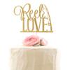 Reel Love Wedding Cake Topper, Fishing Wedding Cake Toppers, Engagement Party Decors, Gold Glitter view 1