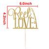 Reel Love Wedding Cake Topper, Fishing Wedding Cake Toppers, Engagement Party Decors, Gold Glitter view 4