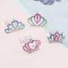 8 PCS Mini Crystal Rhinestone Princess Crown Hair Comb, Shiny Rhinestone Tiara for Party Supplies Hair Dectoration view 4