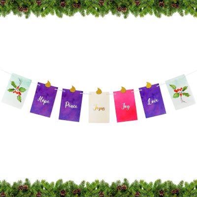 Advent Wreath Banner Advent Candle Advent Wreath Christmas Advent Calendar Banner Christmas Banner Advent Decoration for Christmas Holiday