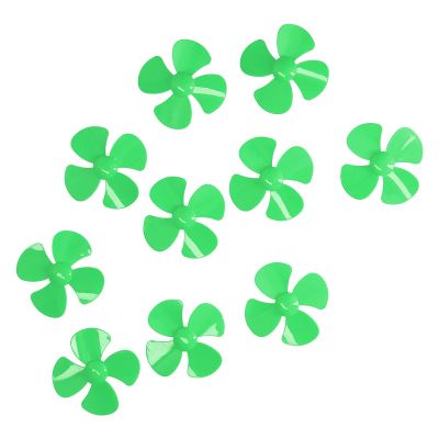 10Pcs 60mm 4 Blades Propeller, Plastic Turning Boat Propellers Accessories for DIY Toy Remote Control Car Models(Green)
