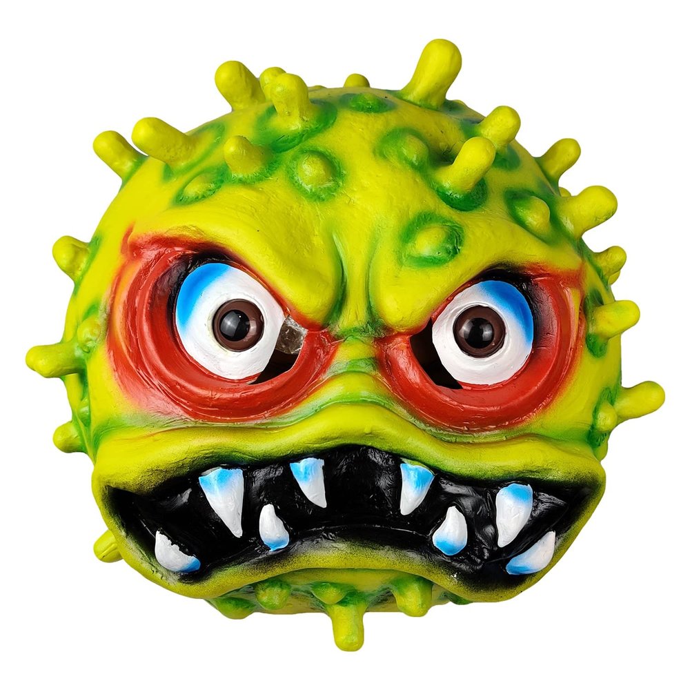 BENHAI Virus Latex Mask Halloween Mask Horror Props Mask Latex Material (Color : Yellow)