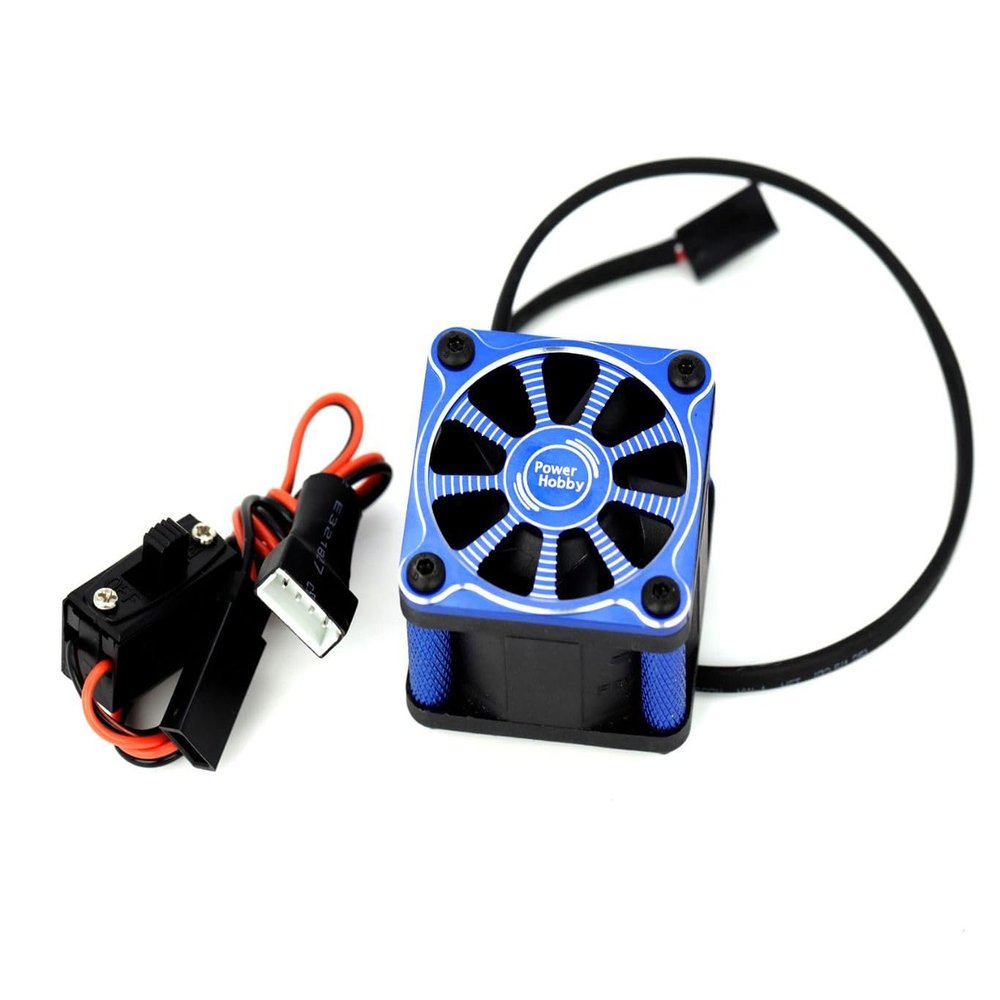 Powerhobby Twister 1/10 1/8 Motor Aluminum High Speed Cooling Fan (Blue)