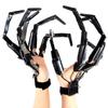 Thafikzi Halloween Claw Gloves Wearable Articulated Finger Extensions Skull Bone Fingers Prop, A Pair of Halloween Devil Claws Cosplay Gloves Fit for All Finger Flexibly Spider Hand Claws (Black) view 1