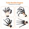 Thafikzi Halloween Claw Gloves Wearable Articulated Finger Extensions Skull Bone Fingers Prop, A Pair of Halloween Devil Claws Cosplay Gloves Fit for All Finger Flexibly Spider Hand Claws (Black) view 3