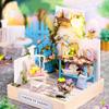 Roroom DIY Miniature and Furniture Dollhouse Kit,Mini 3D Wooden Doll House Craft Model with Dust Proof Cover and LED,Creative Room Idea for Valentine's Day Birthday Gift (QT-033) view 3