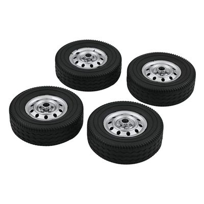 DYNWAVE 4pcs 1/10 RC Car Rubber Tires 2.2 Inch Wheel for WPL D12 Car Parts Black