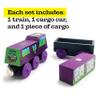 Toddler Halloween Toys - Toxic Ted - Wooden Train Set with Cargo - Compatible with All Wooden Train Sets - Boo Basket Stuffers - Spooky Gifts for Kids - Zany Trains(Toxic Ted) view 4