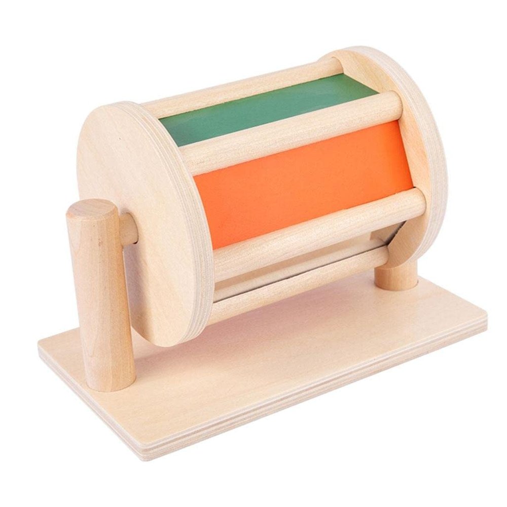 Deevoka Mirror Textile Drum Toy Wooden Kids Early Developmental Toys Toddler Gifts
