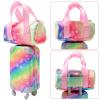 K.T. Fancy 23 PCS American 18 Inch Doll Accessories Suitcase Luggage Travel Set - Rainbow Suitcase Rainbow Bag Camera Computer Cell Phone Neck Pillow Eye Mask Glasses Gift for Christmas (NO Doll) view 3