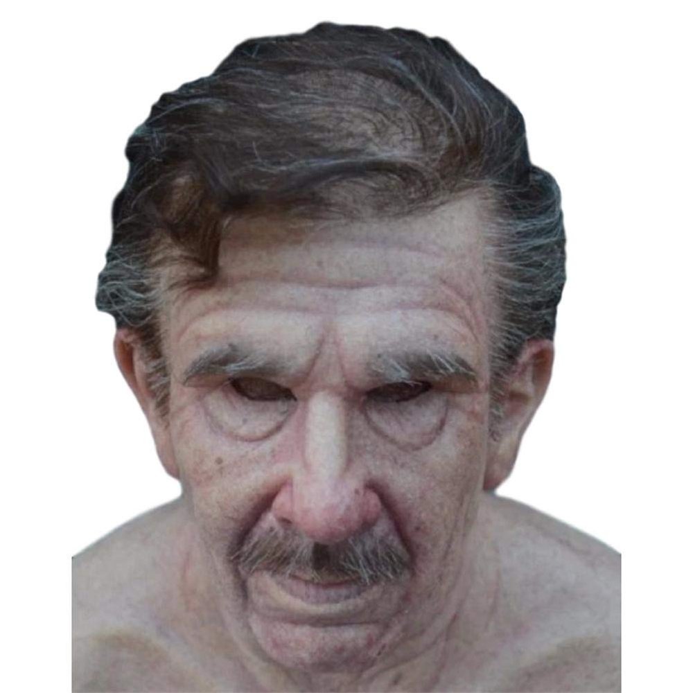 Dan&Dre Halloween Latex Old Man Face Cover Elder Old Man Headgear for Masquerade Halloween Headgear Prop M One Size