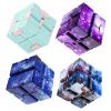Infinitycube Fidget Toy Stress Relieving Fidgeting Game for Kids and Adults,Cute Pocket-Sized Unique Gadget for Anxiety Relief and Kill Time (4, Galaxy & Macaron Blue) view 1