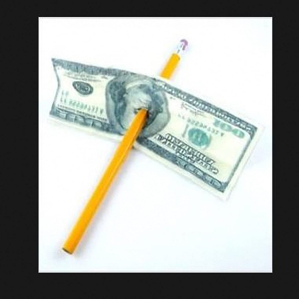 Coin&Money Tricks Misled Pencil Through Bill - Magic Trick