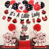Cheereveal Ladybug Baby Shower Decorations Its A Little Lady Banner Cake Topper Balloons for Ladybird Birthday Party Supplies view 2