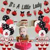Cheereveal Ladybug Baby Shower Decorations Its A Little Lady Banner Cake Topper Balloons for Ladybird Birthday Party Supplies view 3