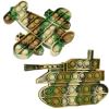 2PCS Pop Bubble Silicone Sensory Fidget Toy Pack, Multicolor Squeeze Popper Toy Stress Reduce Anxiety Relief (Tie-Dye Green Army Camo Aircraft & Tank) view 1