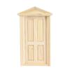 Beaupretty 1: 12 Dollhouse Miniature Furniture Unpaint Wooden Door Miniature Exterior Inward Open 6- Panel Wood Door with Steepletop view 1