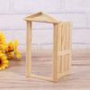 Beaupretty 1: 12 Dollhouse Miniature Furniture Unpaint Wooden Door Miniature Exterior Inward Open 6- Panel Wood Door with Steepletop view 4