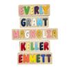 Bird's Wood Shack Personalized Wooden Name Puzzle for Kids and Children, USA Made, Montessori Toy for Baby or Toddler, First Birthday Gift, Easter for Boy & Girl. 1-3 Years view 1