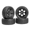 RC Station 12mm Hex RC Wheels and Tires for Hyper Go H16BM H14BM Tires and Wheels 1/14 1/16 with Foam Inserts for Traxxas Wltoys 144001 etc 1/18 RC Car Street Tires Wheels Preglued view 1