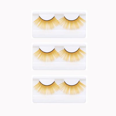 MIPPER 3 Pairs Colored False Eyelashes Stage Model Anime Cosplay Show Halloween Party Exaggerate Fake Lashes (025)