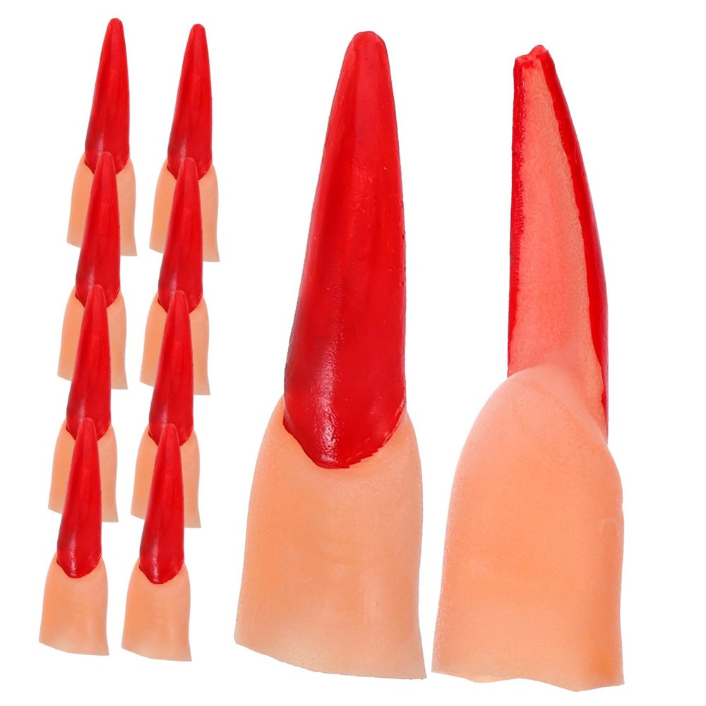 20pcs zombie witch fake finger Zombie Finger Halloween Witch Fingers Witch Nails Halloween Spooky Scary Witches Nails for Cosplay Party halloween costumes fake fingers Supplies fake Finger
