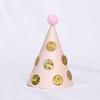 mollensiuer 7 Pieces Mini Party Hats Pink and Gold Cone Birthday Party Hats with Pink Plush Ball Birthday Party Supplies and Decorations for Group Activities and Decorations view 3