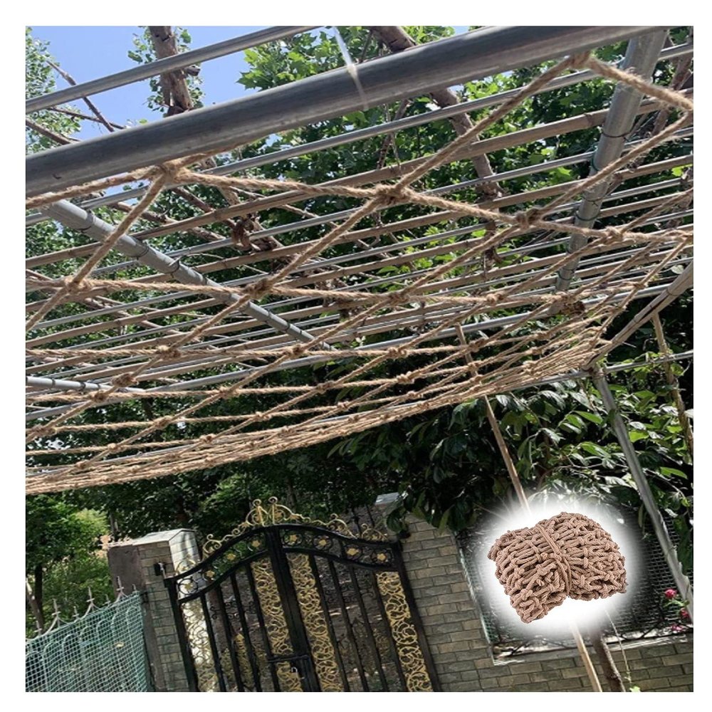Hemp Rope Net Railing Heavy Duty Protective Net Child Treehouse Birds Net Playground Climbing Cargo Net Stair Fence Decor Net Kids Balcony Safety Grid 10cm (Size : 4 * 5m(13 * 16ft))
