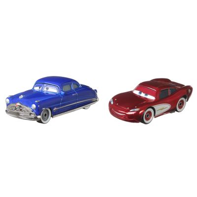 Disney Cars Toys and 3, Doc Hudson & Cruisin' Lightning McQueen 2-Pack, 1:55 Scale Die-Cast Fan Favorite Character Vehicles for Racing and Storytelling Fun, Gift for Kids Age 3 and Older