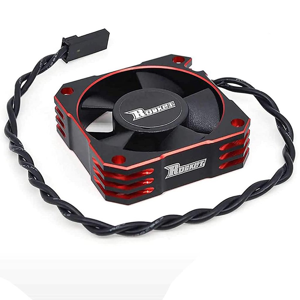 Xiangtat Rocket 35mm Metal Motor Cooling Fan 8.5V/21000RPM Heat Dissipation Cooling Fan for 1/10 1/12 1/8 RC Car Brushless Motor (Red)