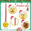 Gejoy 12 Pieces Jingle Bell Necklace Bulk Christmas Bell Necklace for Kid with Rope for Craft Holiday Party Supplies Christmas Hanging Decoration Xmas Accessories, Red and Green Cords (Gold) view 2
