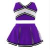 Aislor Girls' Dress V-Neck Crop Top with Skirt Set Cheer Leader Costume Uniform Cheerleading Halloween Party Outfit Purple 14 Years view 1