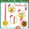 64 Pieces Christmas Bell Necklaces Large Gold Red Green Bell Necklaces for Craft Holiday Party Supplies (Pretty Colors) view 2