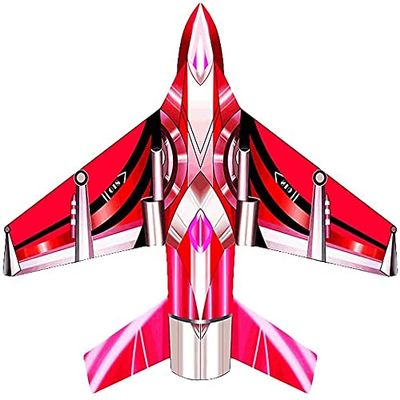 Kites for Kids Kites for The Beach Huge Fighter Plane Kite for Kids and Adults,Easy Flyer,Beginner Kites for Kids Ages 4-8,Kit Line Included-Blue/Red/Yellow LSDRALOBBEB 928(Color:Red;Size:260M LINE)