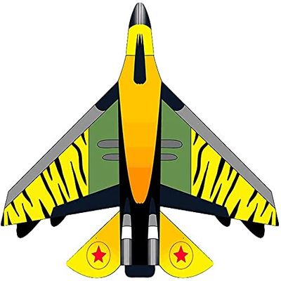 Kites for Kids Kites for the Beach Huge Fighter Plane Kite for Kids and Adults,Easy Flyer,Beginner Kites for Kids Ages 4-8,Kit Line Included-Blue/Red/Yellow LSDRALOBBEB 928(Color:Yellow;Size:260M LINE