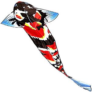 Kites for Kids Kites for The Beach Colorful Colorful Koi-Shaped Kite with Kite Line and Kite Reel,Easy to Assemble Beginner Kite for Adults Kids for Beach Trip LSDRALOBBEB 928(Color:100M LINE)