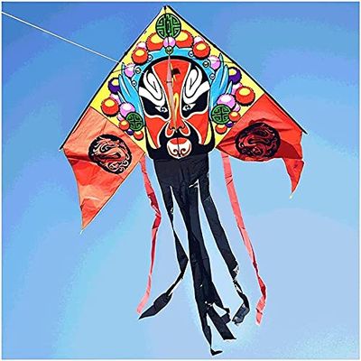 Kites for Kids Kites for The Beach Chinese Style Kite with Kite String and Kite Reel,Easy to Fly for Beginner Kite with Tail for Outdoor Beach LSDRALOBBEB 928(Color:500M LINE)