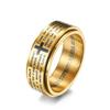 Inspirational Bible Verses Rotatable Christian Jesus Christ Lord Prayer Stress Relief Spinner Fidget Band Rings for Men Women for Anxiety Finger Rotate Freely Stainless Steel Wedding Couple Birthday view 1