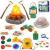 MITCIEN Camping Toys for Kids, Pretend Campfire, Lantern, Safari Hat, Binoculars, Bottle, Toy Food, S'Mores, Toddler Camping Play Set Indoor Outdoor Toys for Kids 3-5 and Up, Boys Girls Gift view 1