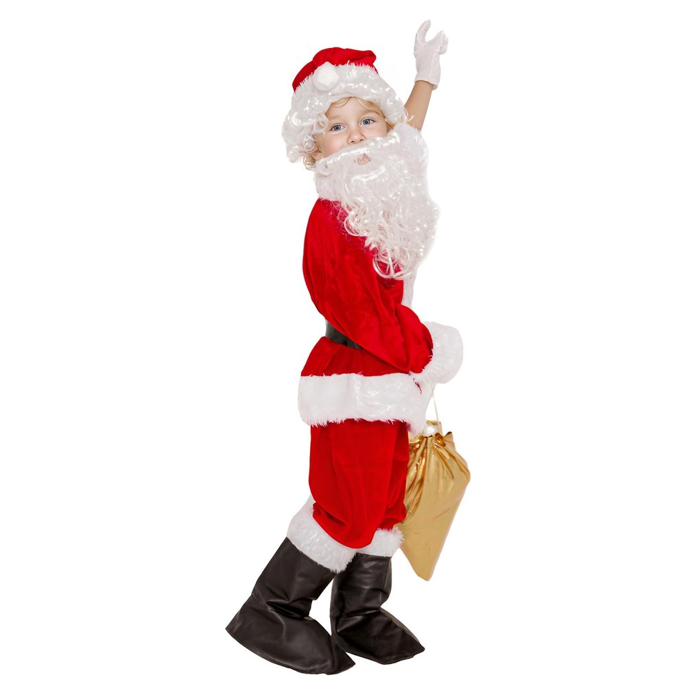 aisacsop 9PCS Santa Costume for Kids Santa Costume Santa Claus Costumes for Kids, Boys Santa Costumes for Christmas Party (L, Red)
