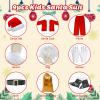 aisacsop 9PCS Santa Costume for Kids Santa Costume Santa Claus Costumes for Kids, Boys Santa Costumes for Christmas Party (L, Red) view 2