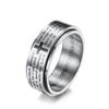 Inspirational Bible Verses Rotatable Christian Jesus Christ Lord Prayer Stress Relief Spinner Fidget Band Rings for Men Women for Anxiety Finger Rotate Freely Stainless Steel Wedding Couple Birthday view 1