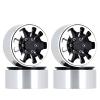 Metal 1.9" Beadlock Wheel Rim 9-Spokes for 1/10 RC Crawler Traxxas TRX4 Axial SCX10 90046 AXI03007 Redcat Gen8-4Pc Black view 1