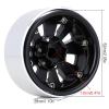Metal 1.9" Beadlock Wheel Rim 9-Spokes for 1/10 RC Crawler Traxxas TRX4 Axial SCX10 90046 AXI03007 Redcat Gen8-4Pc Black view 2