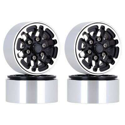 52 * 28mm Beadlock 1.9" Alloy Wheel Rim Hub for 1/10 RC Crawler Axial SCX10 90046 Traxxas TRX4 Redcat Gen8-4Px Black