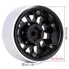 52 * 28mm Beadlock 1.9" Alloy Wheel Rim Hub for 1/10 RC Crawler Axial SCX10 90046 Traxxas TRX4 Redcat Gen8-4Px Black view 4